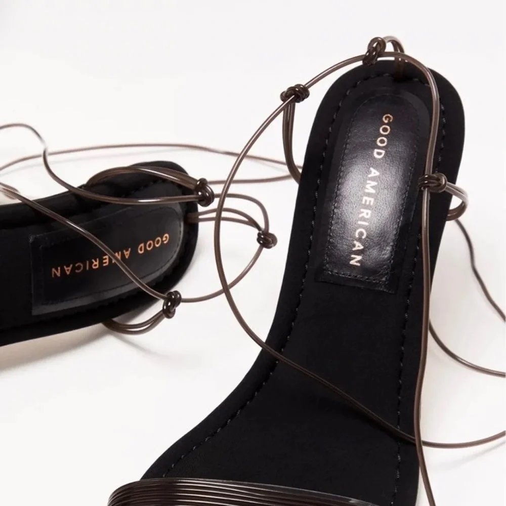 Good American Cinder-f*cking rella Wedge Black size 5 - Picture 7 of 8